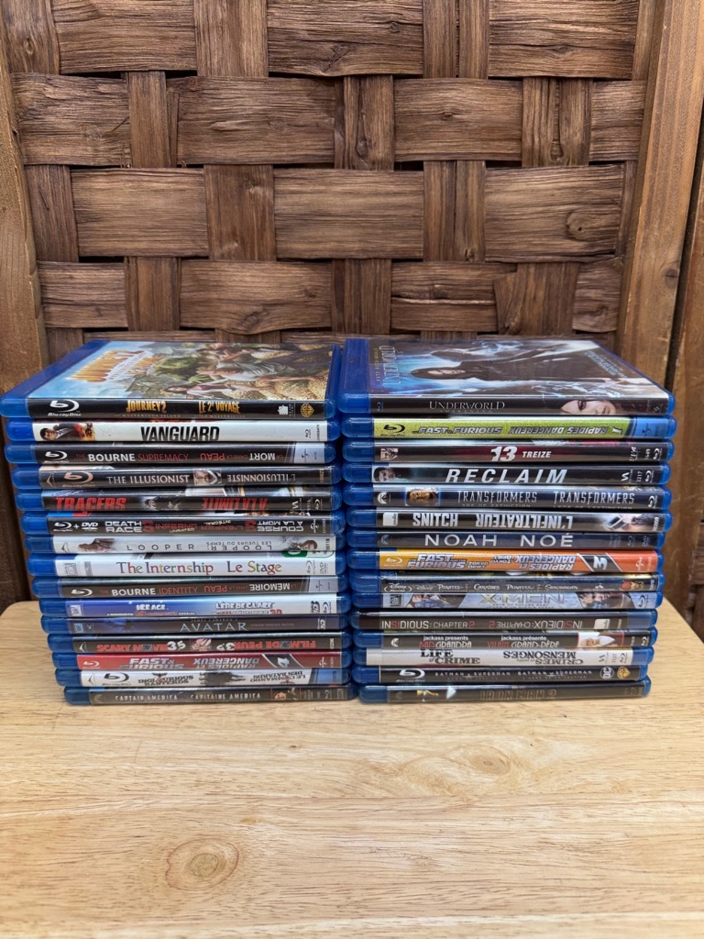 Blu-ray Movie Collection Stack of 30